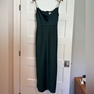 BHLDN Cali Satin Cowl Neck Midi Slip Dress